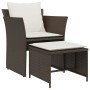 Sillón de jardín con reposapiés ratán sintético marrón de , Conjuntos de jardín - Ref: Foro24-368617, Precio: 121,12 €, Descu...