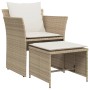 Sillón de jardín con reposapiés ratán sintético beige de , Conjuntos de jardín - Ref: Foro24-368620, Precio: 121,12 €, Descue...