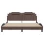 Estructura de cama cabecero cuero sintético marrón 180x200 cm de , Camas y somieres - Ref: Foro24-3208112, Precio: 204,87 €, ...