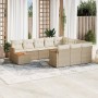 Set de sofás de jardín 11pzas con cojines ratán sintético beige en Conjuntos de jardín | Comprar online en Foru.es