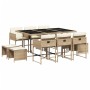 Set comedor de jardín 11 pzas con cojines ratán sintético beige de , Conjuntos de jardín - Ref: Foro24-3278097, Precio: 486,3...