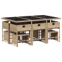 Set comedor de jardín 11 pzas con cojines ratán sintético beige de , Conjuntos de jardín - Ref: Foro24-3278097, Precio: 486,3...