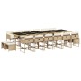 Set comedor de jardín 17 pzas con cojines ratán sintético beige de , Conjuntos de jardín - Ref: Foro24-3278133, Precio: 908,9...