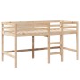 Cama alta con escalera y techo madera maciza de pino 90x200 cm de , Camas y somieres - Ref: Foro24-3281988, Precio: 246,34 €,...