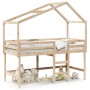 Cama alta con escalera y techo madera maciza de pino 90x200 cm de , Camas y somieres - Ref: Foro24-3282064, Precio: 233,87 €,...