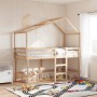 Cama alta con escalera y techo madera maciza de pino 90x200 cm de , Camas y somieres - Ref: Foro24-3282064, Precio: 233,87 €,...