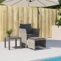 Sillón de jardín con reposapiés ratán sintético gris de , Conjuntos de jardín - Ref: Foro24-368618, Precio: 106,96 €, Descuen...
