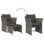 Sillón de jardín con reposapiés ratán sintético gris de , Conjuntos de jardín - Ref: Foro24-368618, Precio: 106,96 €, Descuen...