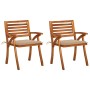 Sillas de comedor jardín con cojines 2 uds madera maciza acacia de , Sillas de jardín - Ref: Foro24-3060789, Precio: 261,55 €...