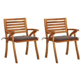 Sillas de comedor jardín con cojines 2 uds madera maciza acacia de , Sillas de jardín - Ref: Foro24-3060804, Precio: 202,71 €...