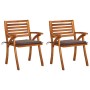 Sillas de comedor jardín con cojines 2 uds madera maciza acacia de , Sillas de jardín - Ref: Foro24-3060804, Precio: 268,64 €...