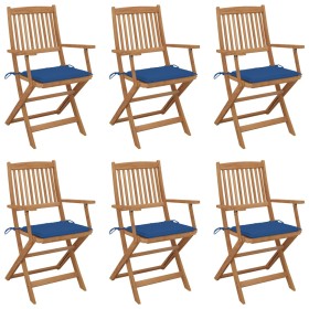 Sillas de jardín plegables 6 uds y cojines madera maciza acacia de , Sillas de jardín - Ref: Foro24-3074950, Precio: 352,94 €...