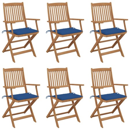 Sillas de jardín plegables 6 uds y cojines madera maciza acacia de , Sillas de jardín - Ref: Foro24-3074950, Precio: 352,94 €...