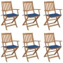 Sillas de jardín plegables 6 uds y cojines madera maciza acacia de , Sillas de jardín - Ref: Foro24-3074950, Precio: 352,94 €...