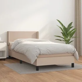Boxspringbett mit Cappuccino-Kunstledermatratze 90x190 cm von , Betten und Lattenroste - Ref: Foro24-3130636, Preis: 306,38 €...