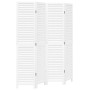 Biombo separador de 4 paneles madera maciza Paulownia blanco de , Divisores de ambientes - Ref: Foro24-358834, Precio: 127,49...