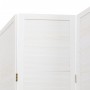 Biombo separador de 4 paneles madera maciza Paulownia blanco de , Divisores de ambientes - Ref: Foro24-358834, Precio: 127,49...