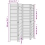 Biombo separador de 4 paneles madera maciza Paulownia blanco de , Divisores de ambientes - Ref: Foro24-358834, Precio: 127,49...