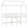 Cama alta escalera y techo madera maciza pino blanca 80x200 cm de , Camas y somieres - Ref: Foro24-3282147, Precio: 244,29 €,...
