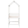 Cama alta escalera y techo madera maciza pino blanca 80x200 cm de , Camas y somieres - Ref: Foro24-3282147, Precio: 244,29 €,...