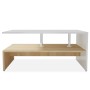 Mesa de centro madera de ingeniería blanco y roble 90x59x42 cm en Mesas de centro | Comprar online en Foru.es