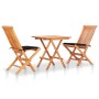 Set de bistró 3 pzas con cojines negros madera maciza de teca de , Conjuntos de jardín - Ref: Foro24-3063232, Precio: 195,84 ...