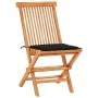 Set de bistró 3 pzas con cojines negros madera maciza de teca de , Conjuntos de jardín - Ref: Foro24-3063232, Precio: 203,24 ...
