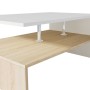 Mesa de centro madera de ingeniería blanco y roble 90x59x42 cm en Mesas de centro | Comprar online en Foru.es