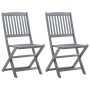 Sillas de jardín plegables 2 uds cojines madera maciza acacia de , Sillas de jardín - Ref: Foro24-3064545, Precio: 143,24 €, ...