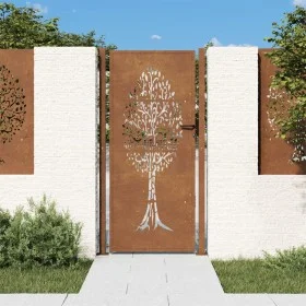 Puerta de jardín acero corten diseño árbol 105x205 cm de , Puertas de jardín - Ref: Foro24-153165, Precio: 261,24 €, Descuent...