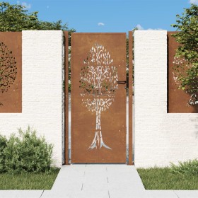 Puerta de jardín acero corten diseño árbol 105x205 cm de , Puertas de jardín - Ref: Foro24-153165, Precio: 266,59 €, Descuent...