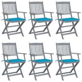 Sillas de jardín plegables 6 uds cojines madera maciza acacia de , Sillas de jardín - Ref: Foro24-3065417, Precio: 308,90 €, ...