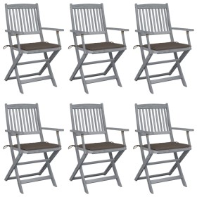 Sillas de jardín plegables 6 uds cojines madera maciza acacia de , Sillas de jardín - Ref: Foro24-3065415, Precio: 309,30 €, ...