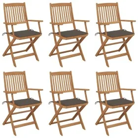 Sillas de jardín plegables 6 uds y cojines madera maciza acacia de , Sillas de jardín - Ref: Foro24-3065469, Precio: 332,23 €...