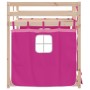 Litera con cortinas madera maciza de pino rosa 90x200 cm de , Camas y somieres - Ref: Foro24-3283930, Precio: 175,68 €, Descu...