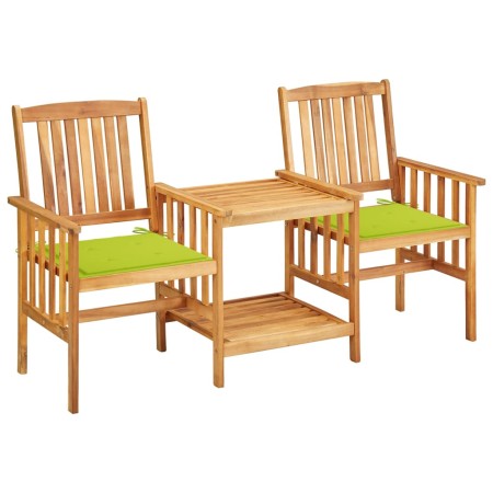 Sillas y mesita de jardín con cojines madera maciza acacia de , Conjuntos de jardín - Ref: Foro24-3061286, Precio: 150,48 €, ...