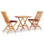 Set de bistró 3 pzas con cojines rojo tinto madera maciza teca de , Conjuntos de jardín - Ref: Foro24-3063234, Precio: 203,56...