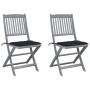 Sillas de jardín plegables 2 uds cojines madera maciza acacia de , Sillas de jardín - Ref: Foro24-3064543, Precio: 142,85 €, ...