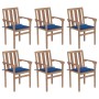 Sillas de jardín apilables 6 uds madera maciza teca con cojines de , Sillas de jardín - Ref: Foro24-3073416, Precio: 772,77 €...