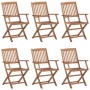 Sillas de jardín plegables 6 uds y cojines madera maciza acacia de , Sillas de jardín - Ref: Foro24-3074948, Precio: 360,05 €...