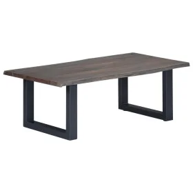 Mesa de centro borde natural de acacia maciza gris 115x60x40 cm de , Mesas de centro - Ref: Foro24-247829, Precio: 150,58 €, ...
