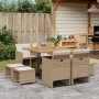 Set comedor de jardín 9 pzas con cojines ratán sintético beige de , Conjuntos de jardín - Ref: Foro24-3277731, Precio: 503,97...