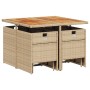 Set comedor de jardín 9 pzas con cojines ratán sintético beige de , Conjuntos de jardín - Ref: Foro24-3277731, Precio: 503,97...