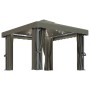 Cenador con cortina y tira de luz LED aluminio taupé 3x3 m de , Carpas y cenadores - Ref: Foro24-3070349, Precio: 449,66 €, D...