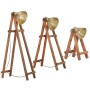 Lámpara de pie 3 pzas madera maciza de mango latón E27 de vidaXL, Lámparas - Ref: Foro24-320592, Precio: 196,29 €, Descuento: %