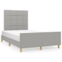Estructura de cama con cabecero tela gris claro 120x190 cm de , Camas y somieres - Ref: Foro24-3270513, Precio: 168,63 €, Des...