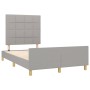 Estructura de cama con cabecero tela gris claro 120x190 cm de , Camas y somieres - Ref: Foro24-3270513, Precio: 168,63 €, Des...