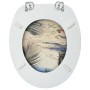 Asiento de inodoro con tapa MDF diseño de playa de vidaXL, Asientos de inodoros y bidés - Ref: Foro24-146911, Precio: 46,52 €...