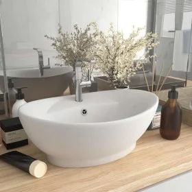 Lavabo lujoso con rebosadero cerámica blanco mate 58,5x39 cm de vidaXL, Lavabos - Ref: Foro24-146932, Precio: 100,66 €, Descu...
