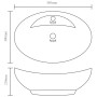 Lavabo lujoso con rebosadero cerámica blanco mate 58,5x39 cm de vidaXL, Lavabos - Ref: Foro24-146932, Precio: 102,45 €, Descu...